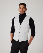 5 Buttoned Textured Tailored Vest 